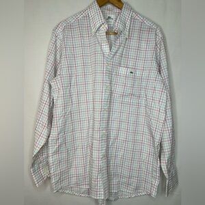 Lacoste Men's Multicolor Checked Button Down Shirt Size 44 or XL
